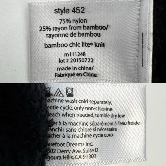 Barefoot Dreams Bamboo Chic Lite Open-Front Wrap Cardigan Sweater Black L/XL - Picture 10 of 10